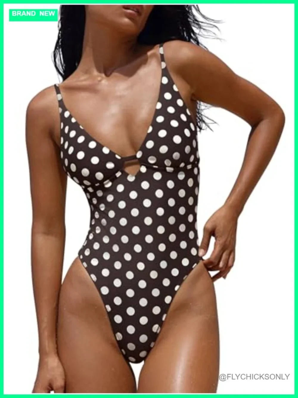 Women's Sexy V Neck One Piece Swimsuit Padded Bathing Suit